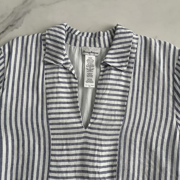 Tommy Bahama St. Lucia Dress sz Large Stripe Cover-up Coastal Boho Chic Outdoor - Picture 6 of 12